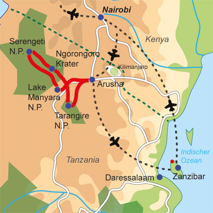 Große Botswana Safari - Route